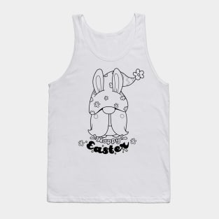 Cute bunny gnome ,happy Easter cartoon, Cartoon style. Tank Top